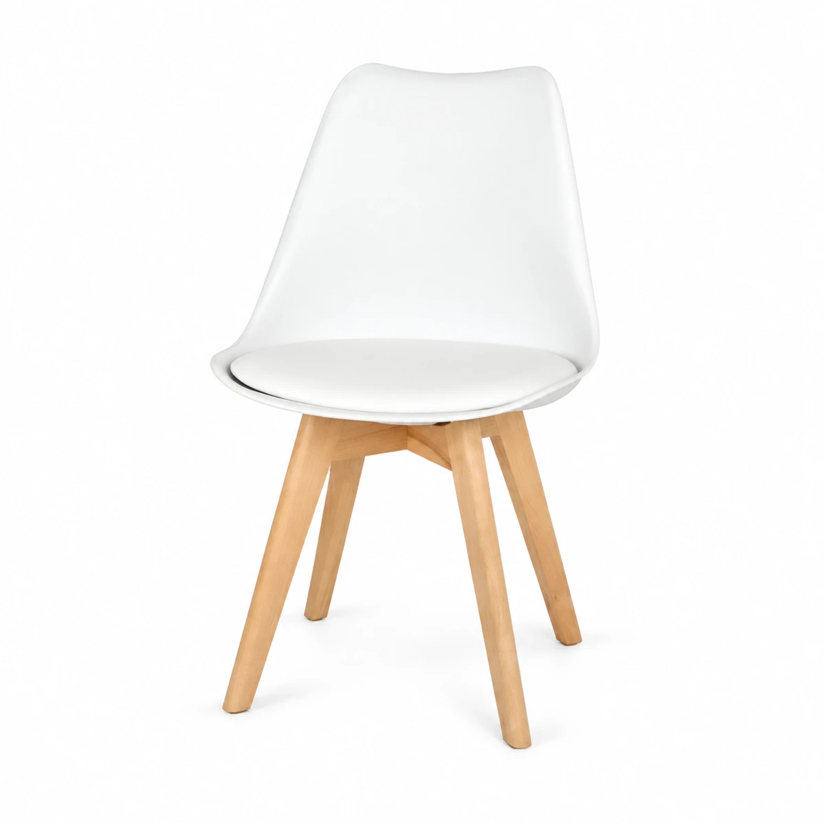 White Dining Chair – Wooden Legs