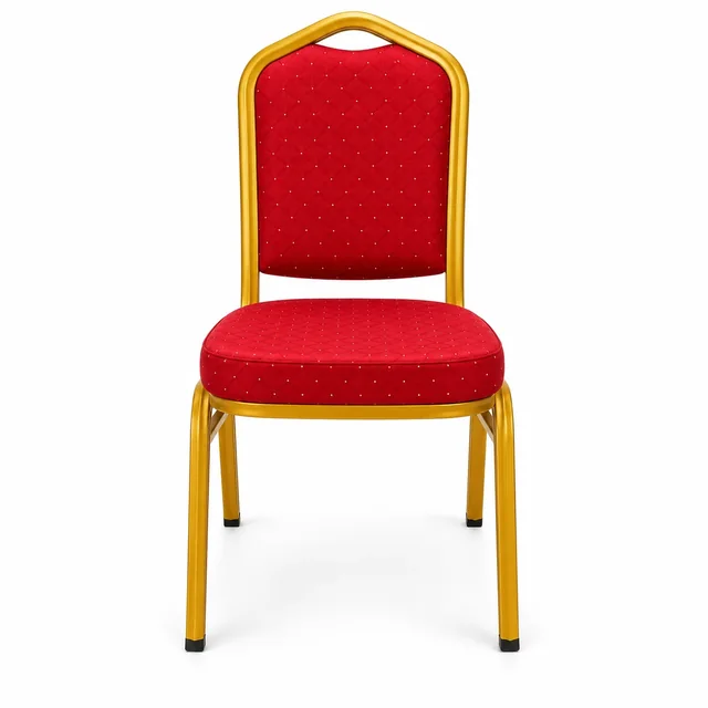 Red Banquet Chair – Gold Frame