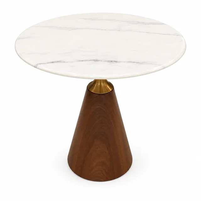 Round Café Table – Brown Pedestal Base