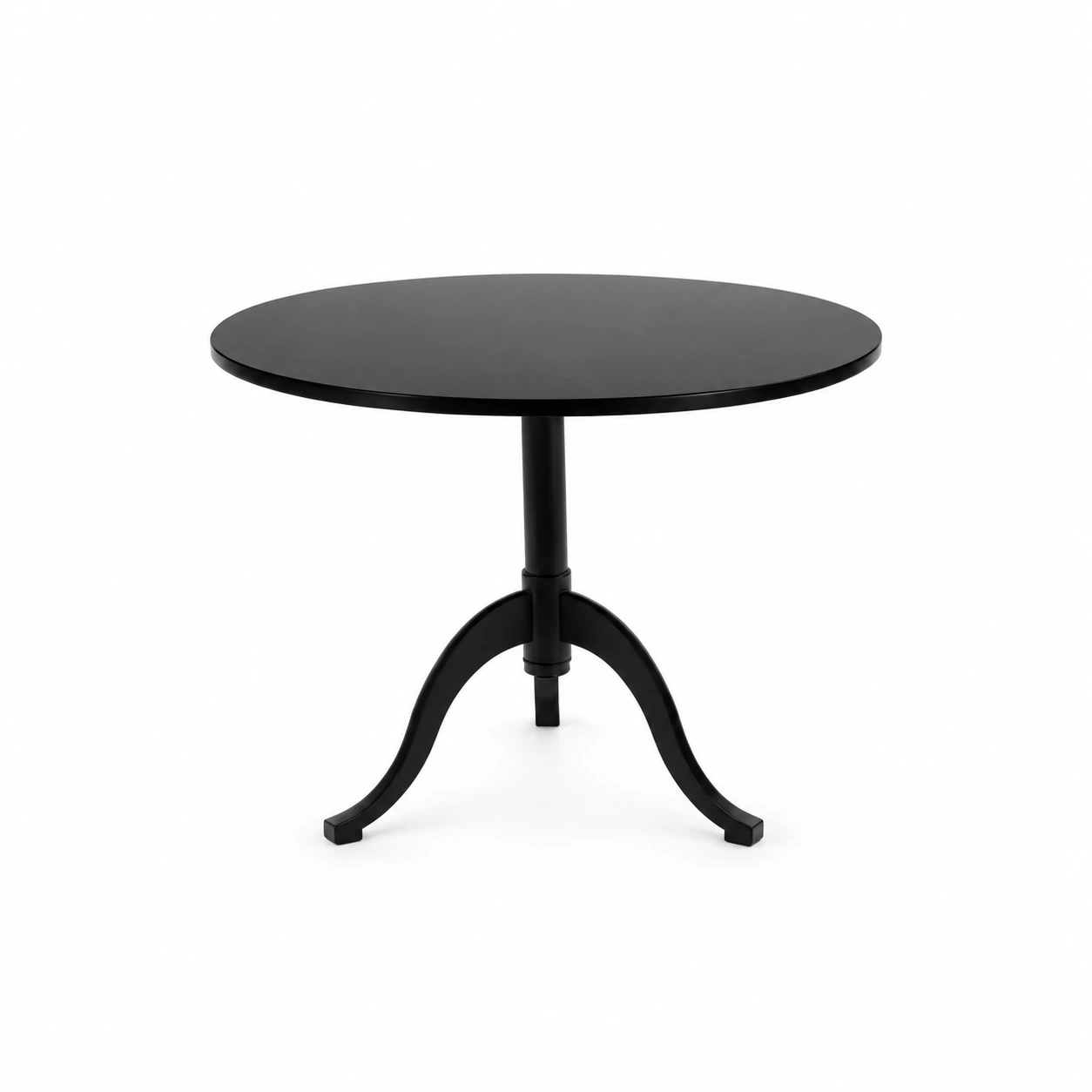 Round Pedestal Café Table — Black