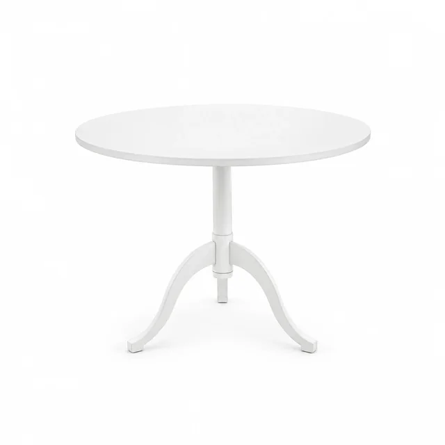 Round Pedestal Café Table — White