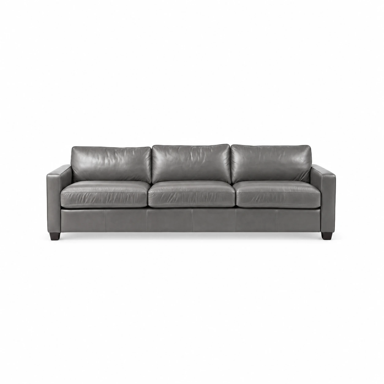 Three-Seat Upholstered Sofa — Grey