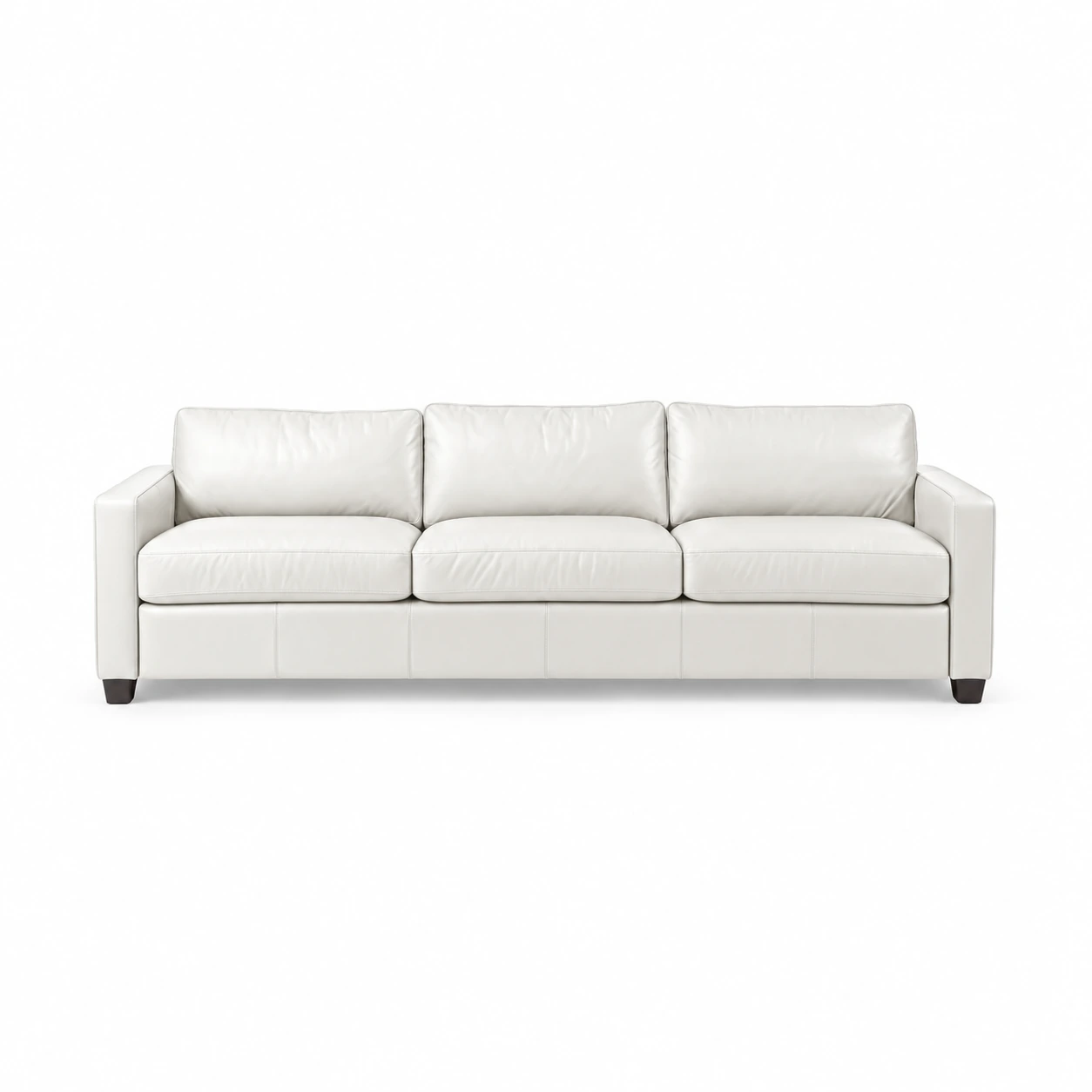 Three-Seat Upholstered Sofa — White