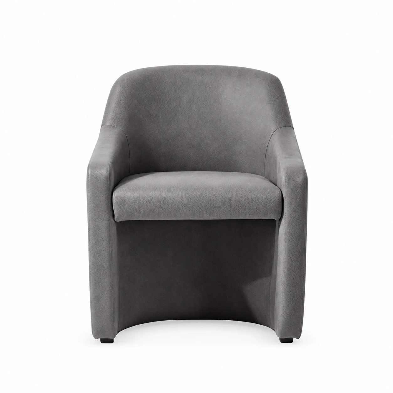 Curved Upholstered Accent Armchair — Grey