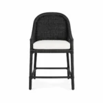 Arched Woven-Back Bar Chair — Black — product view