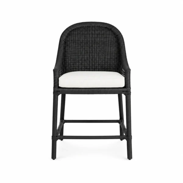 Arched Woven-Back Bar Chair — Black — product view Arched Woven-Back Bar Chair — Black