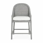 Arched Woven-Back Bar Chair — Grey — product view