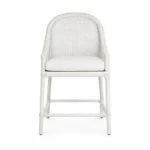 Arched Woven-Back Bar Chair — White — product view