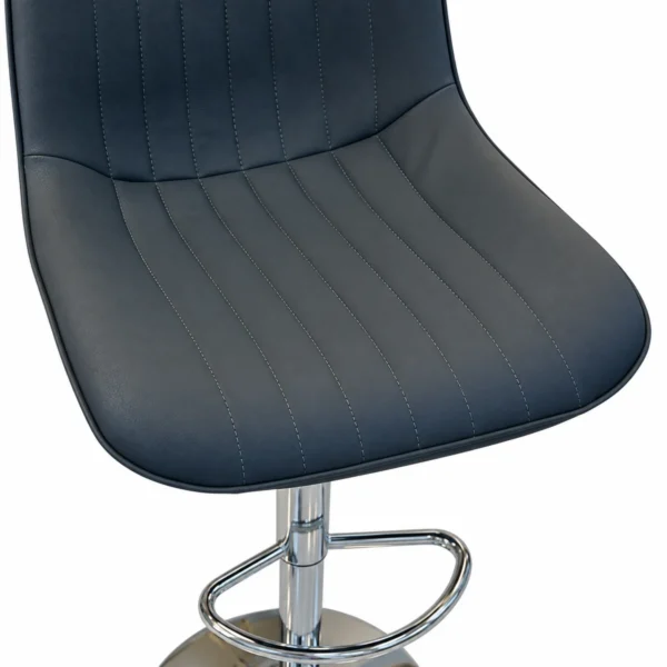 Bar Chair – Charcoal Blue / Chrome — seat detail