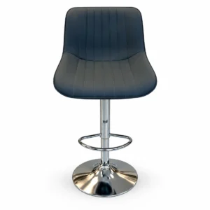 Bar Chair – Charcoal Blue / Chrome — front view