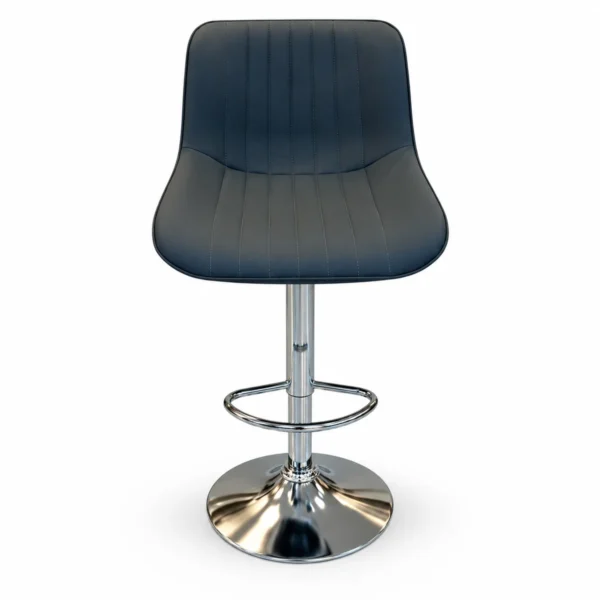 Bar Chair – Charcoal Blue / Chrome — front view