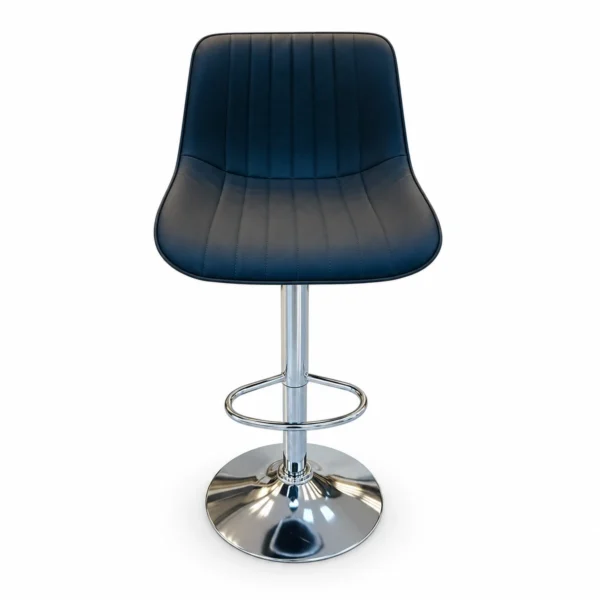Bar Chair – Dark Navy / Chrome — front view