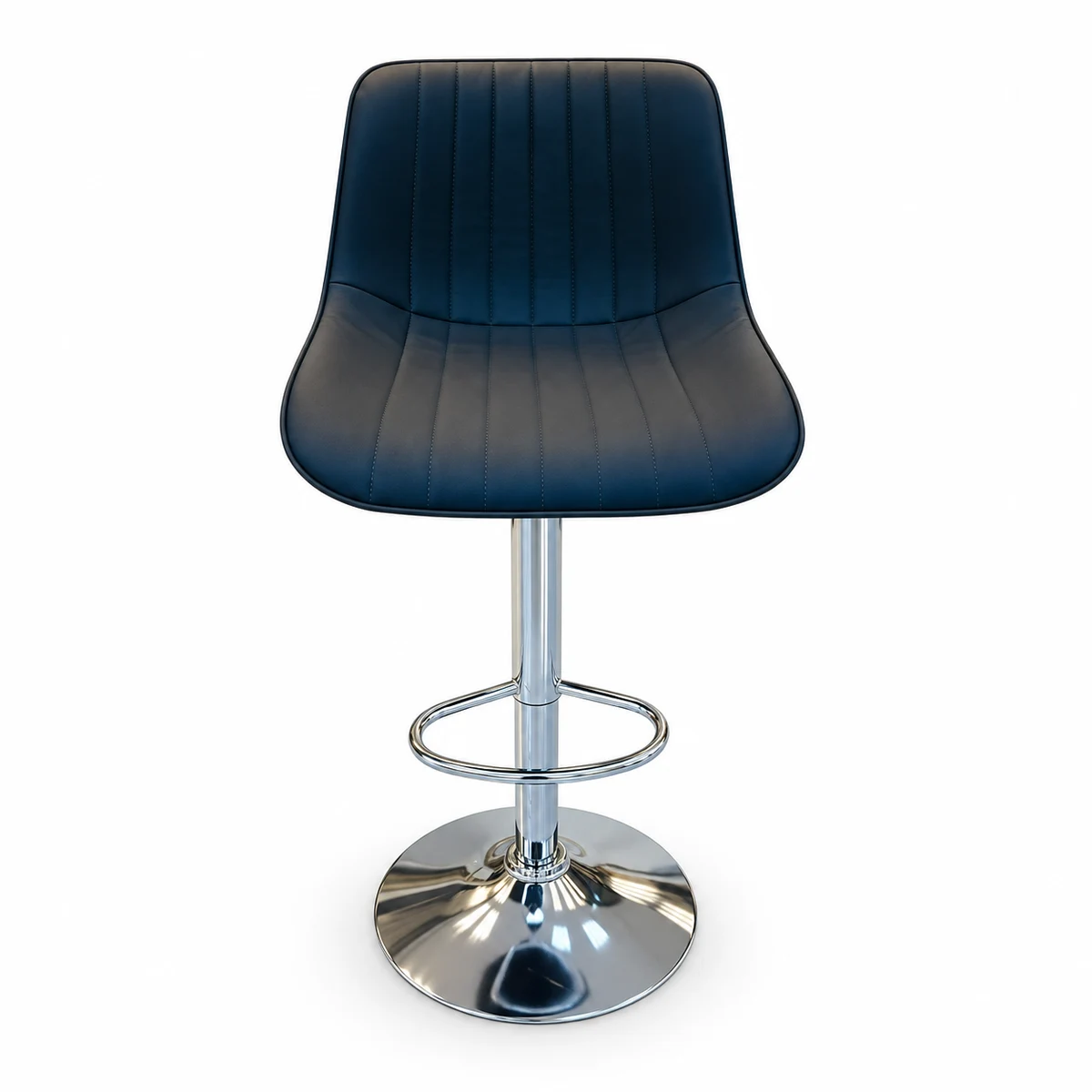 Bar Chair – Dark Navy / Chrome — front view