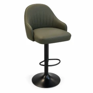 Bar Chair – Olive Green / Black — side view