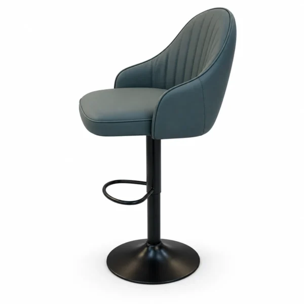 Bar Chair – Slate Blue / Black — side view