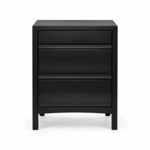 Bedside Drawer Cabinet — Black — front