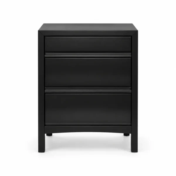 Bedside Drawer Cabinet — Black — front