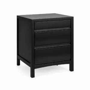 Bedside Drawer Cabinet — Black — opposite three quarter