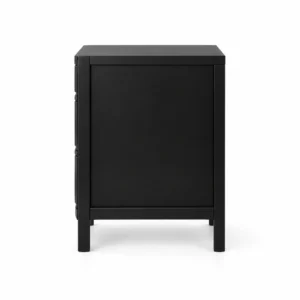 Bedside Drawer Cabinet — Black — side