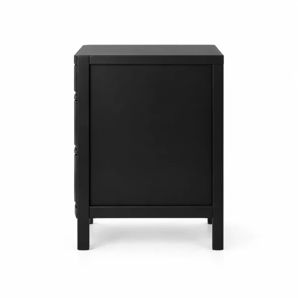 Bedside Drawer Cabinet — Black — side