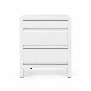 Bedside Drawer Cabinet — White — front