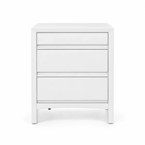 Bedside Drawer Cabinet — White — front