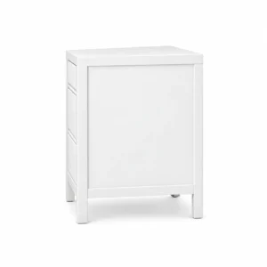 Bedside Drawer Cabinet — White — side