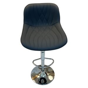 Black Quilted Bar Chair with Chrome Base — product view