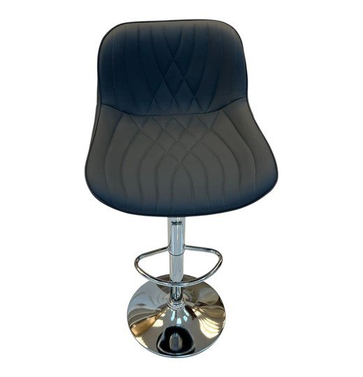 Black Quilted Bar Chair with Chrome Base — product view