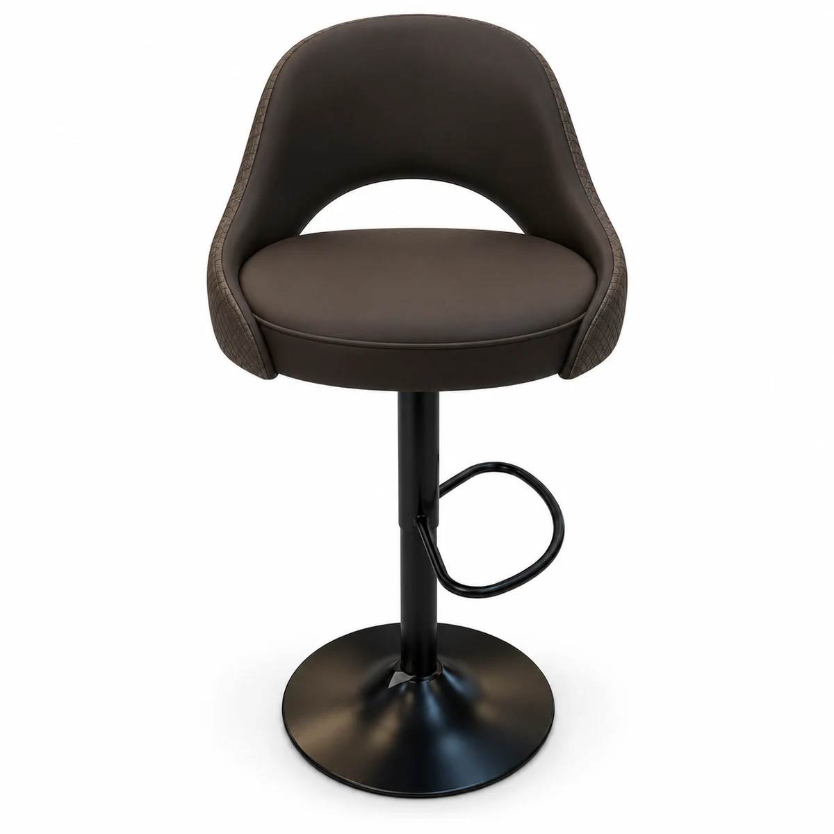 Curved Back Bar Chair – Dark Brown / Black — front view