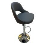 Curved Back Bar Chair – Dark Grey / Chrome — product view