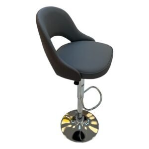 Curved Back Bar Chair – Dark Grey / Chrome — gallery thumbnail