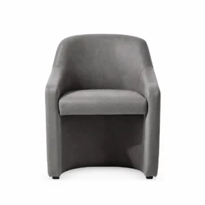 Curved Upholstered Accent Armchair — Grey