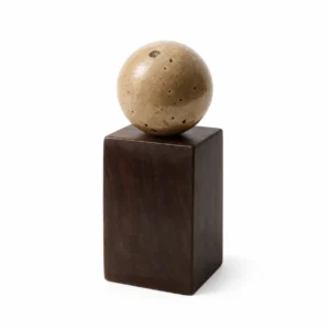 Decorative Sphere on a Rectangular Stand — high angle