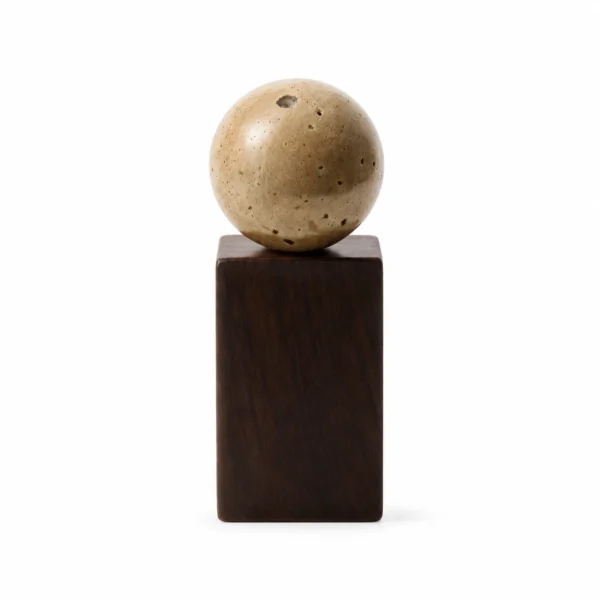 Decorative Sphere on a Rectangular Stand — side