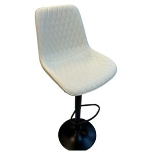 Diamond Stitched Bar Chair – Ivory / Black