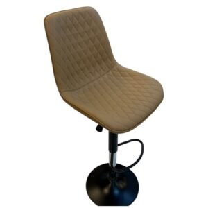 Diamond Stitched Bar Chair – Tan / Black