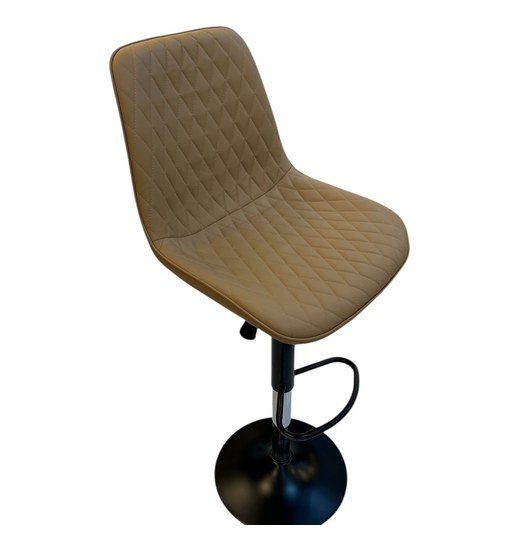 Diamond Stitched Bar Chair – Tan / Black — product view Diamond Stitched Bar Chair – Tan / Black