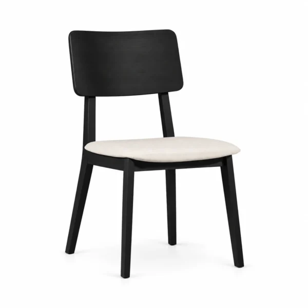 Dining Chair with Curved Back and Padded Seat — Black — product view Dining Chair with Curved Back and Padded Seat — Black