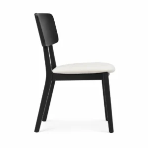 Dining Chair with Curved Back and Padded Seat — Black — side