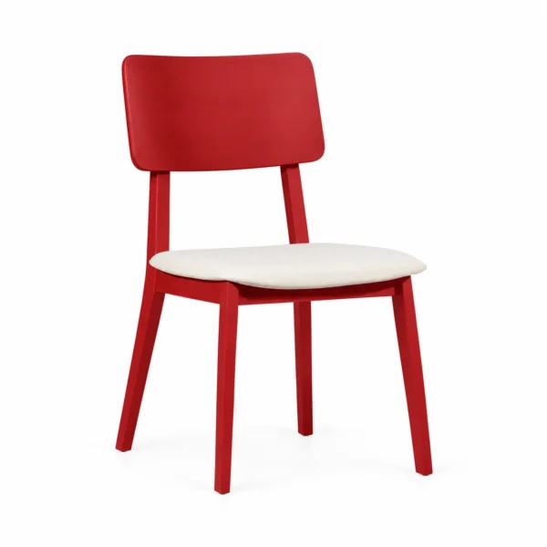 Dining Chair with Curved Back and Padded Seat — Red — product view Dining Chair with Curved Back and Padded Seat — Red
