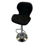 Geometric Quilted Bar Chair – Black / Chrome — product view