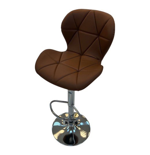 Geometric Quilted Bar Chair – Brown — product view Geometric Quilted Bar Chair – Brown