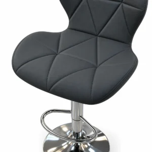 Geometric Quilted Bar Chair – Dark Grey — seat detail