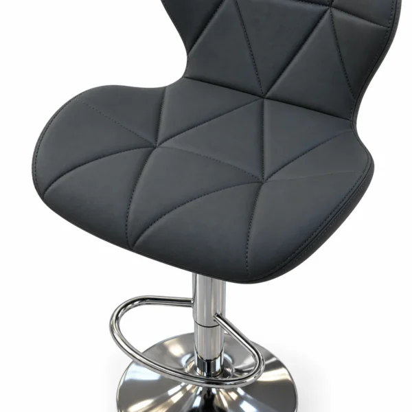 Geometric Quilted Bar Chair – Dark Grey — seat detail