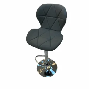 Geometric Quilted Bar Chair – Dark Grey