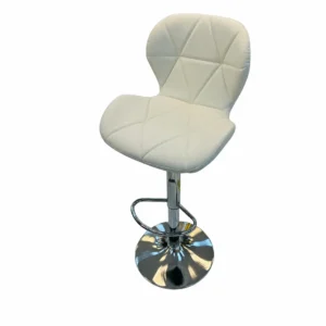 Geometric Quilted Bar Chair – White