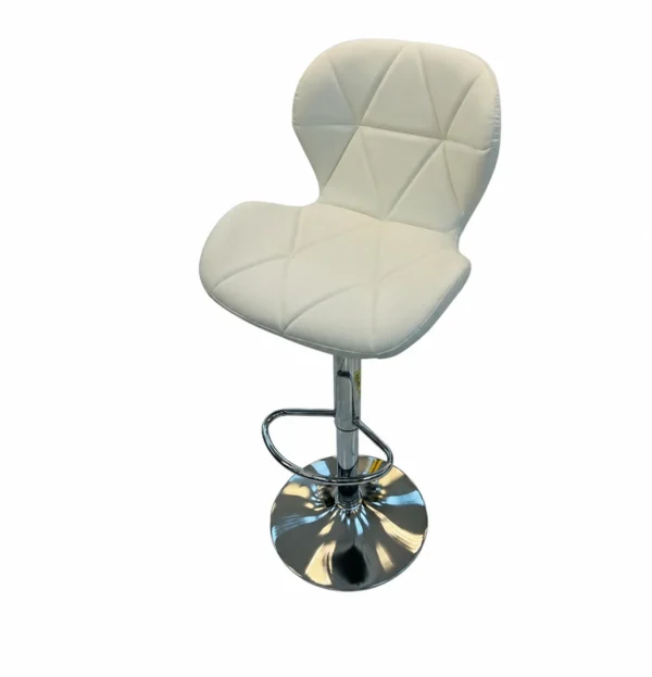 Geometric Quilted Bar Chair – White — product view Geometric Quilted Bar Chair – White