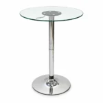 Height-Adjustable Round Glass Café Table — product view