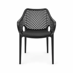 Openwork Dining Armchair — Black — front